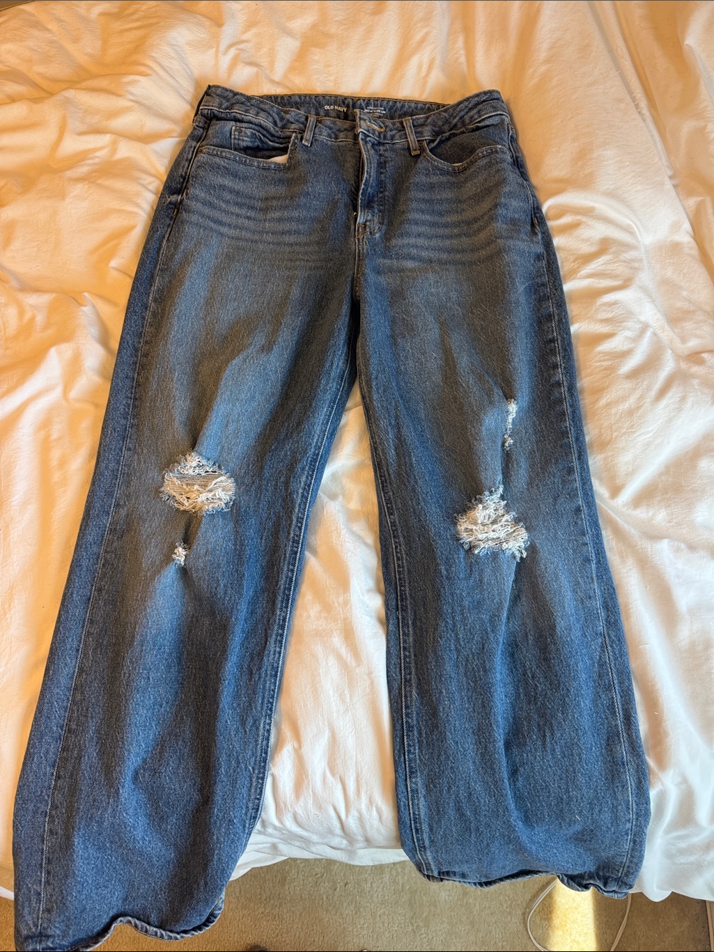 Classic High-Rise Distressed Women’s Jeans - Blue